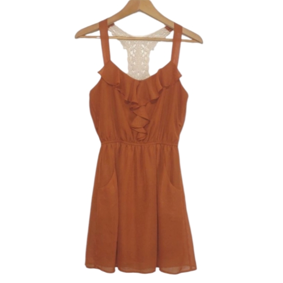 3/$20 Speechless Boho Crochet Back Detail Flirty Dress Size Small - Picture 1 of 12
